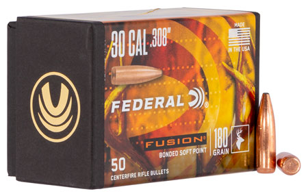 [604544649604] Federal FB308F4 Fusion Component  30 Cal .308 180 gr Fusion Soft Point 50 Per Box/ 4 Case