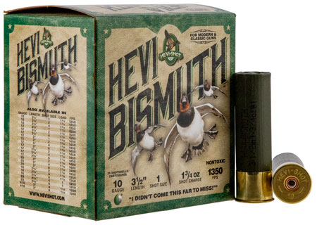 [816383002384] HEVI-Shot HS15501 HEVI-Bismuth  10Gauge 3.50" 1 3/4oz Bismuth 1Shot 25 Per Box/10 Case
