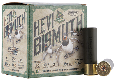 [816383002407] HEVI-Shot HS15502 HEVI-Bismuth  10Gauge 3.50" 1 3/4oz Bismuth 2Shot 25 Per Box/10 Case
