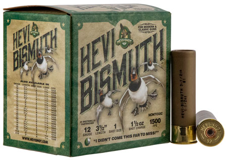 [816383002247] HEVI-Shot HS14501 HEVI-Bismuth  12Gauge 3.50" 1 1/2oz Bismuth 1Shot 25 Per Box/10 Case