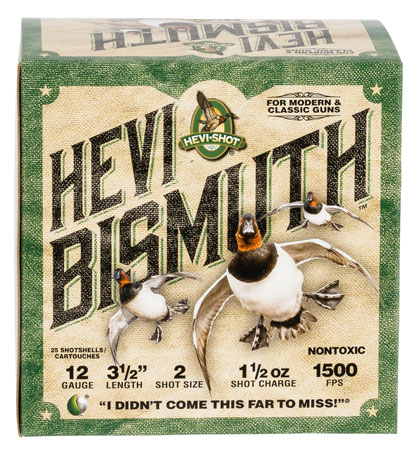 [816383002261] HEVI-Shot HS14502 HEVI-Bismuth  12Gauge 3.50" 1 1/2oz Bismuth 2Shot 25 Per Box/10 Case
