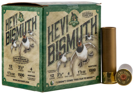 [816383002285] HEVI-Shot HS14504 HEVI-Bismuth  12Gauge 3.50" 1 1/2oz Bismuth 4Shot 25 Per Box/10 Case