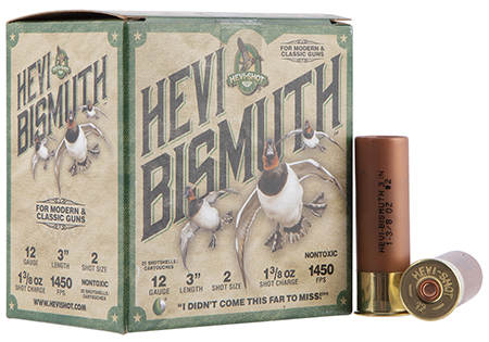[816383002186] HEVI-Shot HS14002 HEVI-Bismuth  12Gauge 3" 1 3/8oz Bismuth 2Shot 25 Per Box/10 Case