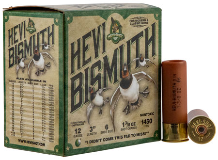 [816383002223] HEVI-Shot HS14006 HEVI-Bismuth  12Gauge 3" 1 3/8oz Bismuth 6Shot 25 Per Box/10 Case