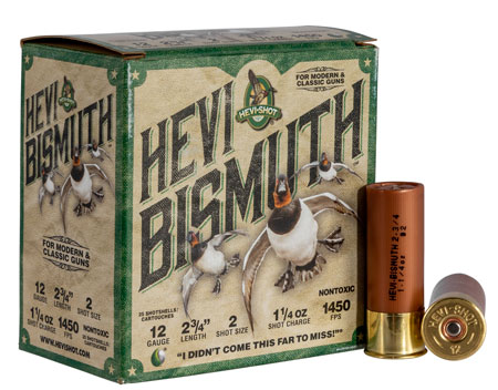 [816383002308] HEVI-Shot HS14702 HEVI-Bismuth  12Gauge 2.75" 1 1/4oz Bismuth 2Shot 25 Per Box/10 Case