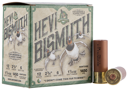 [816383002346] HEVI-Shot HS14706 HEVI-Bismuth  12Gauge 2.75" 1 1/4oz Bismuth 6Shot 25 Per Box/10 Case