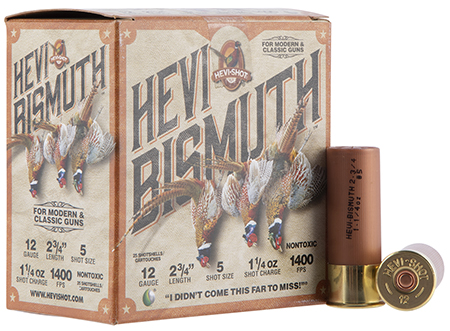 [816383002360] HEVI-Shot HS14715 HEVI-Bismuth Upland 12Gauge 2.75" 1 1/4oz Bismuth 5Shot 25 Per Box/10 Case
