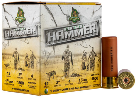 [816383002100] HEVI-Shot HS28004 HEVI-Hammer  12Gauge 3" 1 1/4oz 4Shot 25 Per Box/10 Case