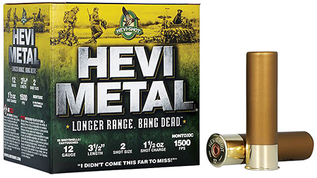[816383002841] HEVI-Metal HS38502 HEVI-Metal Longer Range 12Gauge 3.50" 1 1/2oz 2Shot 25 Per Box/10 Case