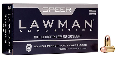 [076683536082] Speer 53608 Lawman  380ACP 95gr Total Metal Jacket 50 Per Box/20 Case