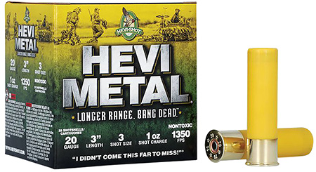 [816383003022] HEVI-Metal HS39003 HEVI-Metal Longer Range 20Gauge 3" 1oz 3Shot 25 Per Box/10 Case