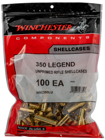 [020892633568] Winchester Ammo WSC350LU Unprimed Cases  350Legend Rifle Brass 100/Bag