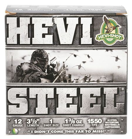 [816383650011] HEVI-Shot HS65001 HEVI-Steel  12Gauge 3.50" 1 3/8oz 1Shot 25 Per Box/10 Case