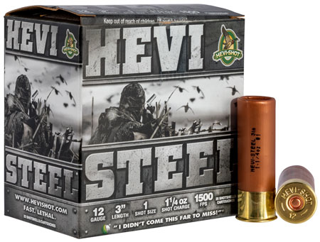 [816383600016] HEVI-Shot HS60001 HEVI-Steel  12Gauge 3" 1 1/4oz 1Shot 25 Per Box/10 Case