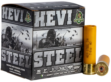 [816383620038] HEVI-Shot HS62003 HEVI-Steel  20Gauge 3" 7/8oz 3Shot 25 Per Box/10 Case