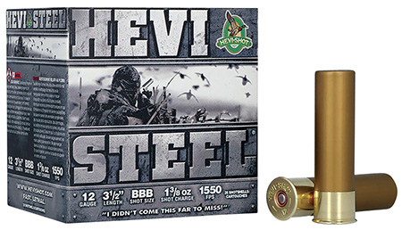[816383658888] HEVI-Shot HS65888 HEVI-Steel  12Gauge 3.50" 1 3/8oz BBBShot 25 Per Box/10 Case