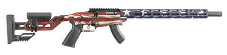 [736676084227] Ruger 8422 Precision Rimfire  22 LR 15+1 18" Threaded 1137 Alloy Steel Barrel, American Flag Cerakote Finish,  Adjustable Quick-Fit Precision Rimfire Stock, 30 MOA Picatinny Rail, Optics Ready