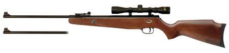 [026785110734] Beeman 1073GP Grizzly X2 Combo Gas Ram 177 22 1rd Shot Black Black Receiver Hardwood Scope 4x32mm