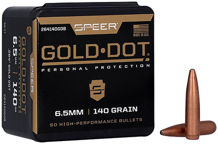 [604544635874] Speer 264140 Gold Dot  6.5mm .264 140 GR Soft Point 50 Box
