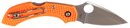 [716104009596] Spyderco C28POR2 Dragonfly 2  2.30" Folding Drop Point Plain VG-10 SS Blade Orange FRN Handle Includes Pocket Clip