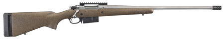 [736676471973] Ruger 47197 Hawkeye Long-Range Hunter Full Size 6.5 PRC 3+1 22"  Matte Stainless Steel Threaded Barrel, Picatinny Rail Stainless Steel Receiver, Black Speckled Brown Adj LOP Laminate Stock