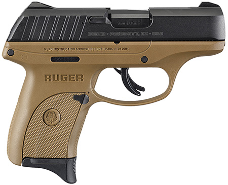 [736676032976] Ruger 3297 EC9s  9mm Luger Black Oxide Alloy Steel 3.12" Barrel 7+1, Flat Dark Earth  High Performance Glass-Filled Nylon Frame, Black Oxide Hardened Alloy Steel Slide
