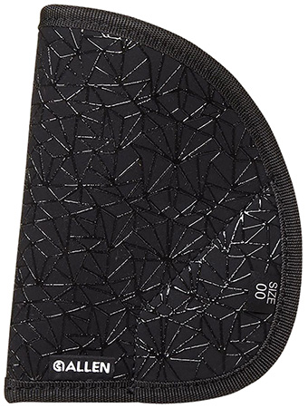 [026509008453] Allen 44902 Spiderweb In-The-Pocket Conceal Carry Holster Size 00 Black Nylon w/Web Grip Pattern, fits 2-3" Barrel Revolver Ambidextrous