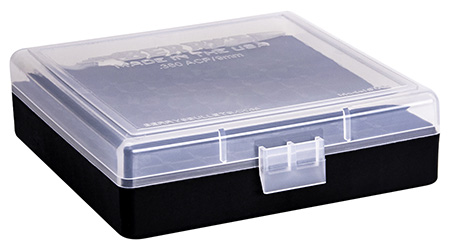[711148874124] Berry's 87412 Ammo Box  9mm/380ACP Clear/Black Polypropylene 100rd