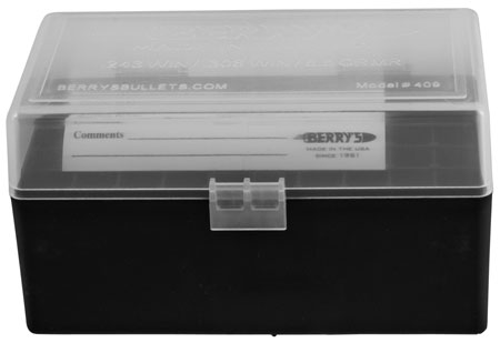 [711148793142] Berry's 79314 Ammo Box  243/308Win Clear/Black Polypropylene 50rd