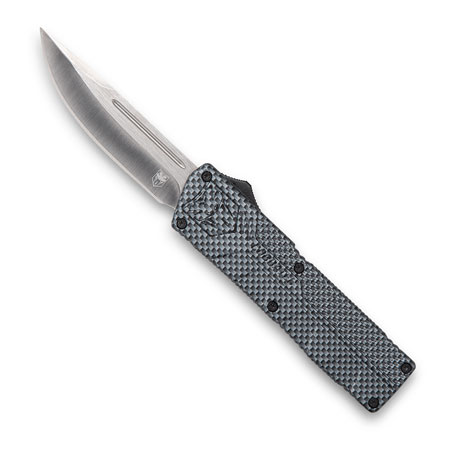 [099654026139] CobraTec Knives CFCTLWDNS Lightweight  3.25" OTF Drop Point Plain D2 Steel Blade/Carbon Fiber Aluminum Handle Includes Pocket Clip