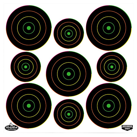 [029057358285] Birchwood Casey 35828 Dirty Bird  Bullseye Tagboard Hanging Pistol/Rifle Black/Green 20 Per Pkg