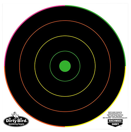 [029057358209] Birchwood Casey 35820 Dirty Bird  8" Bullseye Tagboard Hanging Pistol/Rifle Black/Green 20 Per Pkg