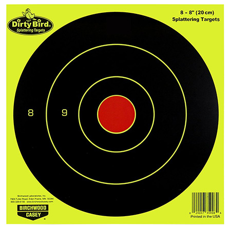 [029057359503] Birchwood Casey 35950 Dirty Bird  Bullseye Paper Hanging Pistol/Rifle Black/Yellow 50 Per Pkg