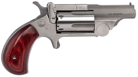 [744253003271] North American Arms 22MCR Ranger II  22 LR or 22 WMR Caliber with 1.63" Barrel, 5rd Capacity Cylinder, Overall Stainless Steel Finish  &  Rosewood Birdshead Grip Includes Cylinder
