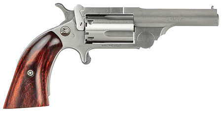 [744253003288] North American Arms 22MR250 Ranger II  22 WMR Caliber with 2.50" Barrel, 5rd Capacity Cylinder, Overall Stainless Steel Finish  &  Wood Boot Grip