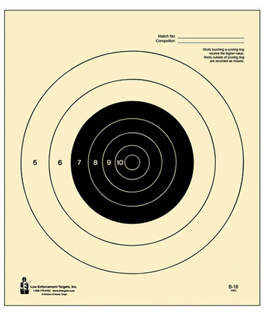 [810035960374] Action Target B16100 Competition NRA Slow Fire Bullseye Tagboard Hanging 25 yds Handgun 10.50" x 12" Black/White 100 Per Box