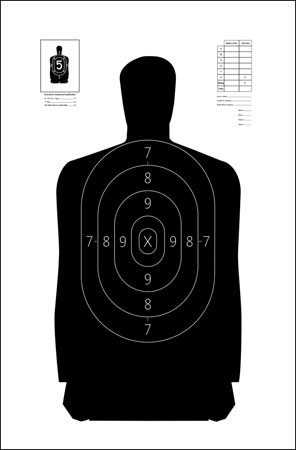 [816506026587] Action Target S29100 Qualification  Silhouette Heavy Paper Hanging 11.50" x 22" Black/White 100 Per Box