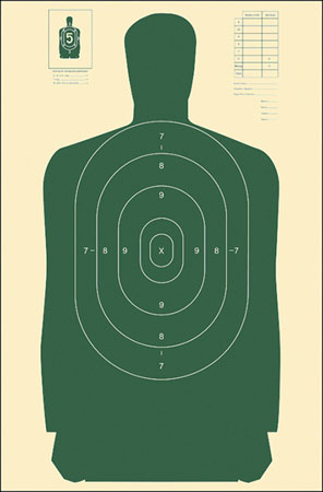 [793936705124] Action Target B27SGREEN100 Qualification Standard Silhouette Paper Hanging 24" x 45" Green/White 100 Per Box