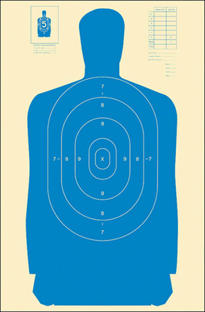 [816506026624] Action Target B27SBLUE100 Qualification Standard Silhouette Paper Hanging 24" x 45" Blue/White 100 Per Box