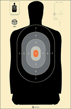 [816506026631] Action Target B27NCJA100 Qualification NC Criminal Justice Academy Silhouette Paper Hanging 24" x 45" Black/Gray/White 100 Per Box
