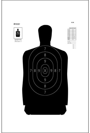 [793936705162] Action Target B34100 Qualification  Silhouette Paper Hanging 25 yds 17.50" x 23" Black/White 100 Per Box