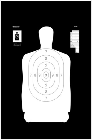 [816506026655] Action Target B34R100 Qualification Reverse Silhouette Paper Hanging 25 yds 17.50" x 23" Black/White 100 Per Box
