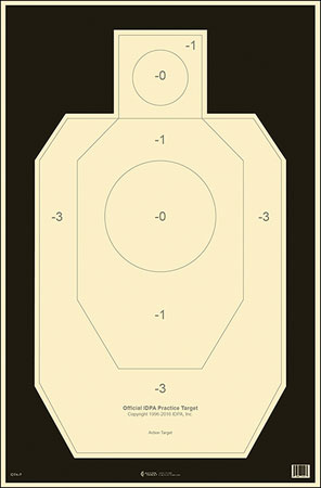 [816506026679] Action Target IDPAP100 Competition Official IDPA Silhouette Tagboard Hanging 23" x 35" Black/White 100 Per Box