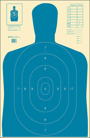 [816506026709] Action Target B27EBLUE100 Qualification Economy Silhouette Paper Hanging 23" x 35" Blue/White 100 Per Box