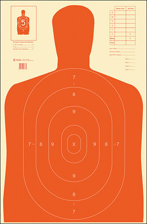[000081650602] Action Target B27ERED100 Qualification Economy Silhouette Paper Hanging 23" x 35" Red/White 100 Per Box
