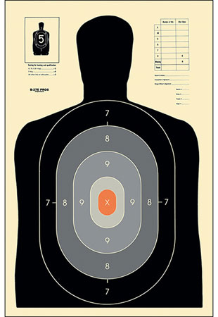 [816506025672] Action Target B27EPROS100 Qualification Pros Silhouette Paper Hanging 23" x 35" Black/Gray/White 100 Per Box