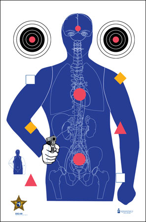 [816506026747] Action Target SSO99100 State-Specific Qualification Sarasota Sheriff's Office Silhouette/Vitals Paper Hanging 23" x 35" Blue 100 Per Box