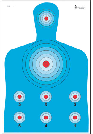 [816506026808] Action Target PRCQ1100 Qualification High Visibility Fluorescent Silhouette Paper 23" x 35" Blue/Red 100 Per Box
