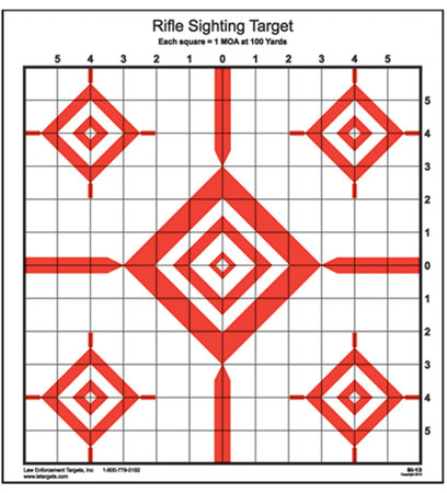 [816506026815] Action Target SI13100 Sighting Advanced Rifle Diamond Paper 100 yds Rifle 14" x 15" Red/White 100 Per Box