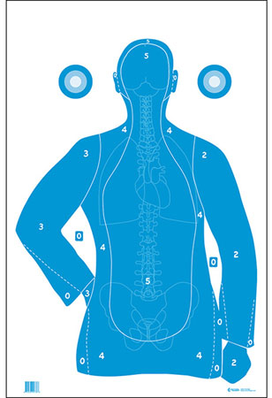 [816506026860] Action Target FB21EANTAV2100 Qualification  Silhouette/Vitals Paper Hanging 23" x 35" Blue/White 100 Per Box